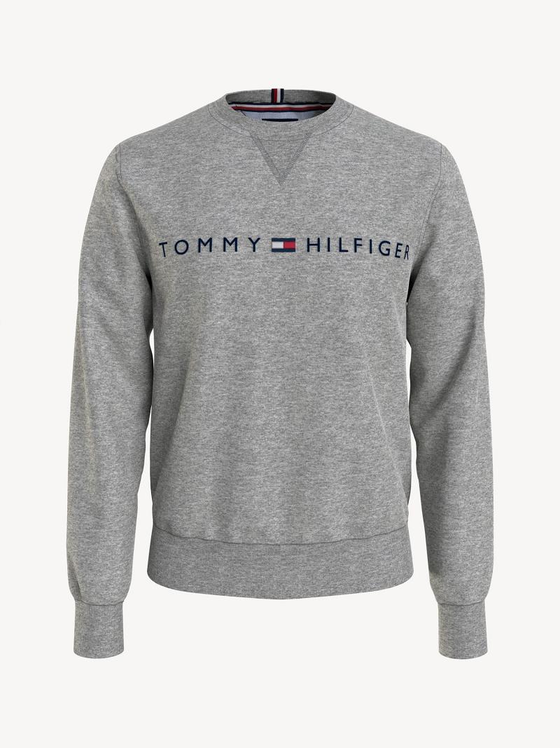 Férfi Tommy Hilfiger Essential logo crewneck Pulóverek Szürke | HU 904LIS